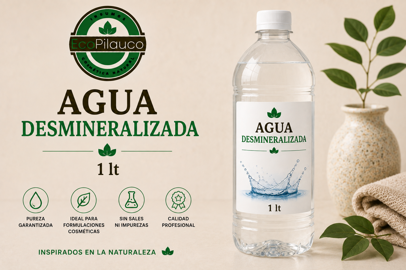 Agua Desmineralizada 1 Lt