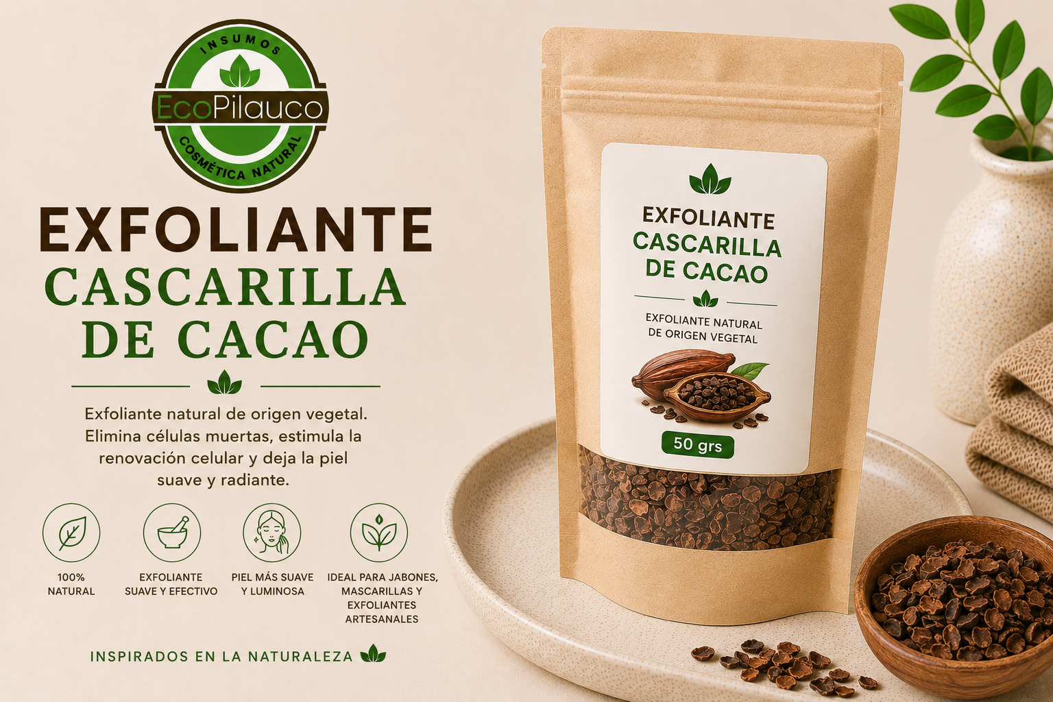 Exfoliante Cascarilla Cacao 50 grs